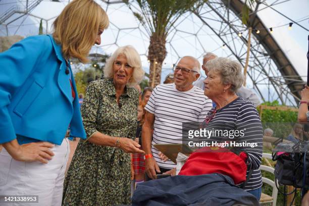 Camilla, Duchess of Cornwall during her visit to the Antiques Roadshow at The Eden Project on September 06, 2022 in Par, England.