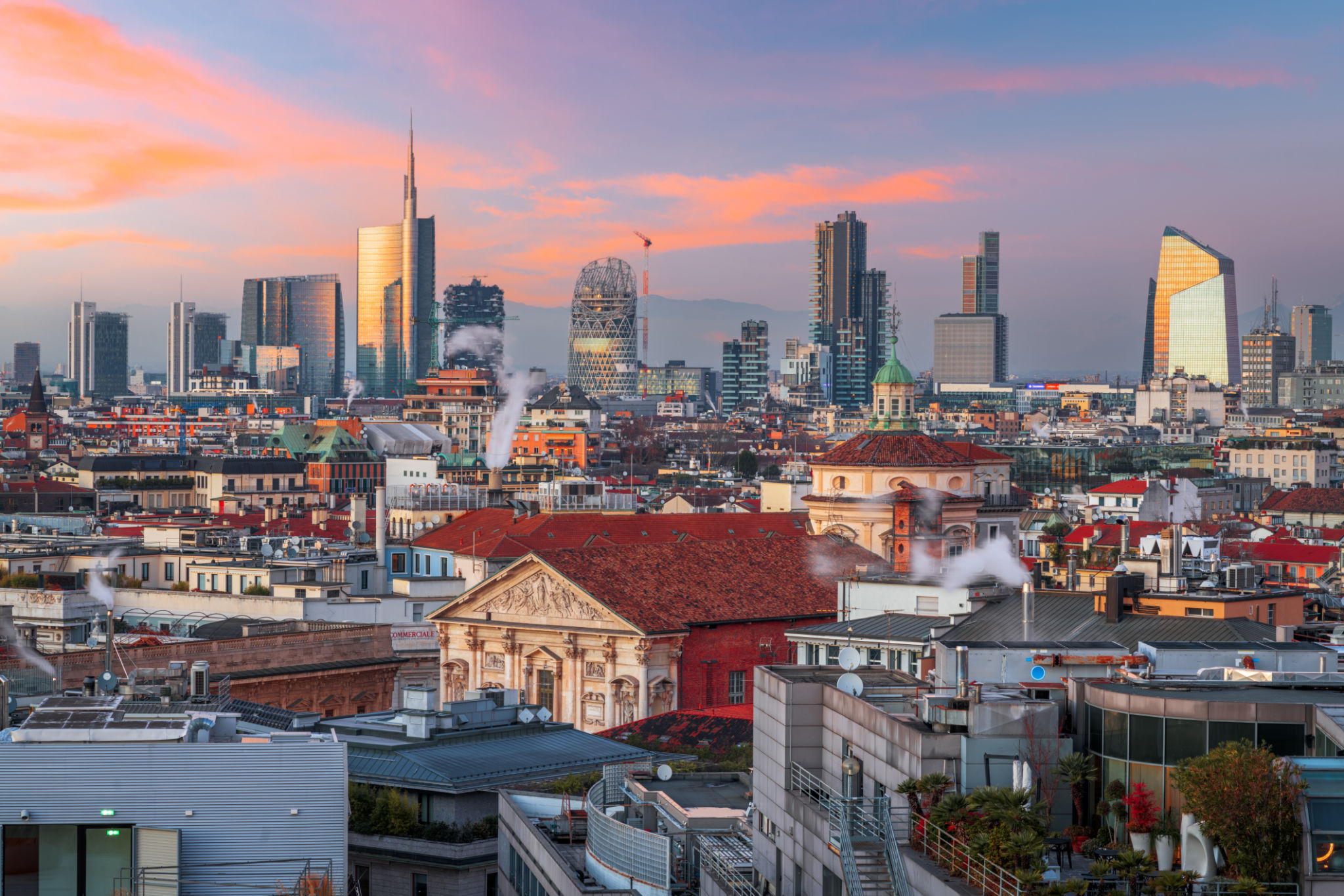 milan rooftop view