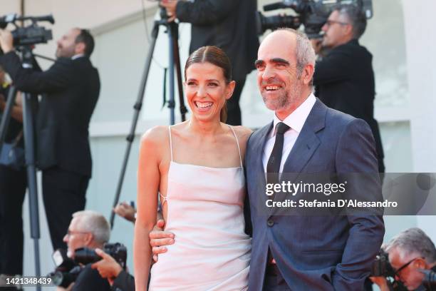 Spanish actor Luis Tosar and his wife Chilean actress Maria Luisa Mayol attend the "On The Fringe" red carpet at the 79th Venice International Film...