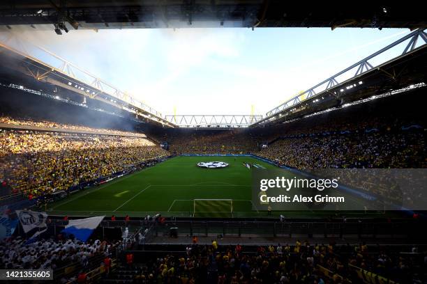 General view inside the stadium prior to the UEFA Champions League group G match between Borussia Dortmund and FC Copenhagen at Signal Iduna Park on...