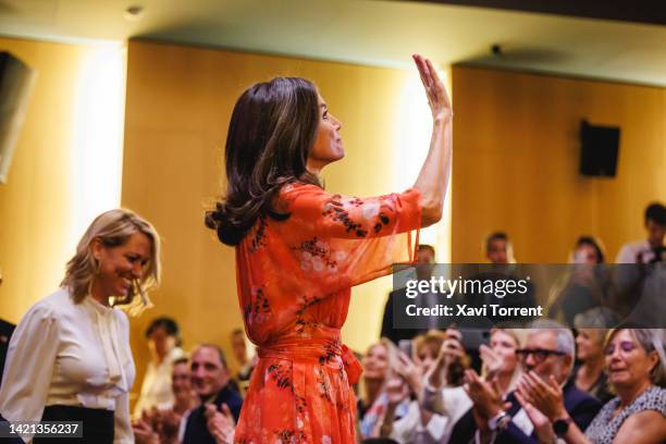 Queen Letizia of Spain attends the "Tour Del Cancer" conference at CaixaForum on September 06, 2022 in Lleida, Spain.