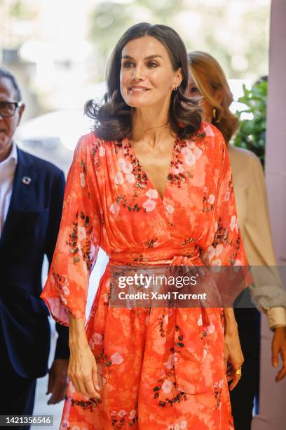 Queen Letizia of Spain attends the "Tour Del Cancer" conference at CaixaForum on September 06, 2022 in Lleida, Spain.