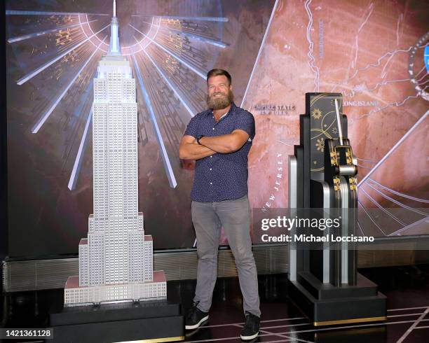 Ryan Fitzpatrick visits The Empire State Building on September 06, 2022 in New York City.