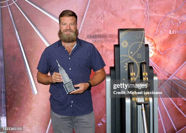 Ryan Fitzpatrick visits The Empire State Building on September 06, 2022 in New York City.