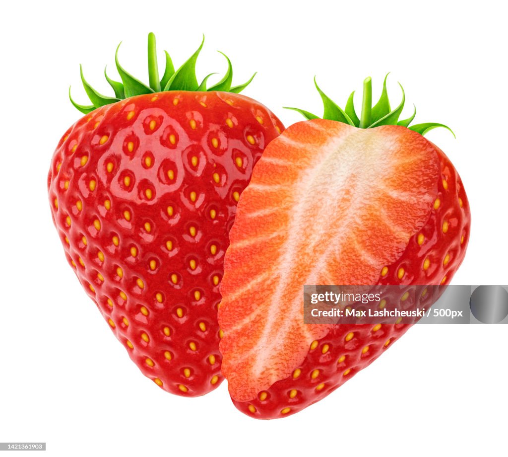 Strawberry isolated on white background with clipping path