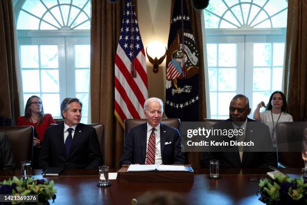 President Joe Biden delivers remarks during a Cabinet Meeting at the White House on September 06, 2022 in Washington, DC. Biden spoke on his...