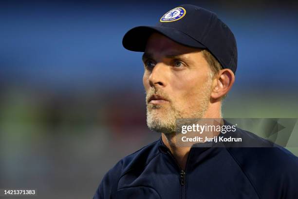 Thomas Tuchel, Manager of Chelsea looks on during the UEFA Champions League group E match between Dinamo Zagreb and Chelsea FC at Stadion Maksimir on...