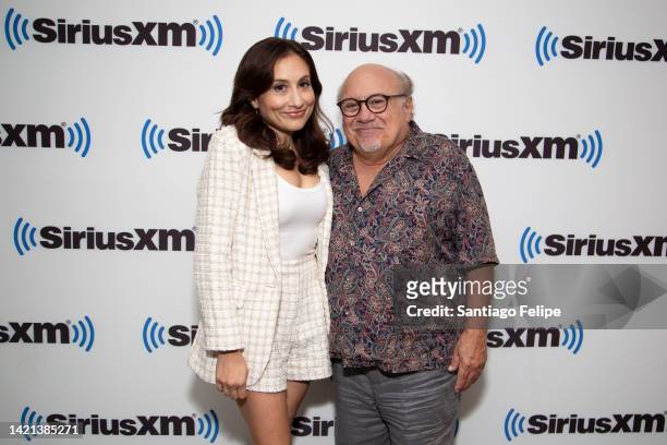 Lucy and Danny DeVito visit SiriusXM Studio on September 06, 2022 in New York City.