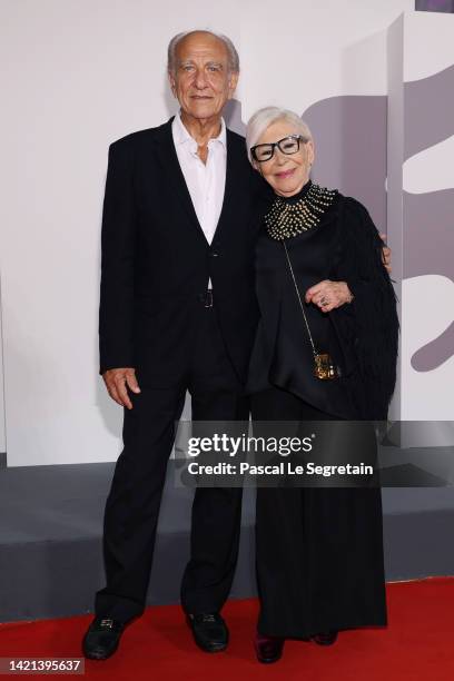 Giuseppe Tedeschi and Anna Fendi attend the "Dead For A Dollar" red carpet at the 79th Venice International Film Festival on September 06, 2022 in...