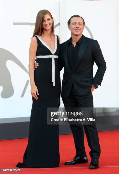 Bianca Vitali and Stefano Accorsi attend the "Il Signore Delle Formiche" red carpet at the 79th Venice International Film Festival on September 06,...