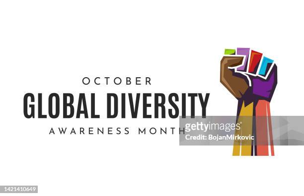 global diversity awareness month, october. vector - alertness stock illustrations