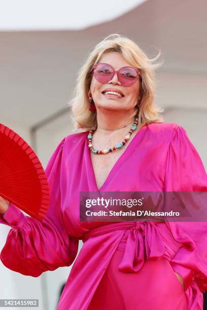 Amanda Lear attends the "Il Signore Delle Formiche" red carpet at the 79th Venice International Film Festival on September 06, 2022 in Venice, Italy.