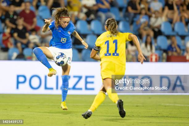 Benedetta Glionna of Italy in action during the FIFA Women's World Cup 2023 Qualifier group G match between Italy and Romania at Stadio Paolo Mazza...