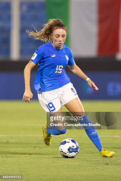 Benedetta Glionna of Italy in action during the FIFA Women's World Cup 2023 Qualifier group G match between Italy and Romania at Stadio Paolo Mazza...