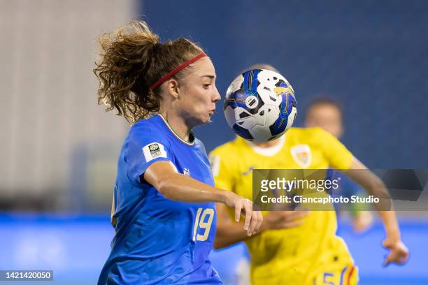Benedetta Glionna of Italy in action during the FIFA Women's World Cup 2023 Qualifier group G match between Italy and Romania at Stadio Paolo Mazza...