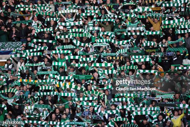 Celtic fans are seen during the UEFA Champions League group F match between Celtic FC and Real Madrid at Celtic Park on September 06, 2022 in...