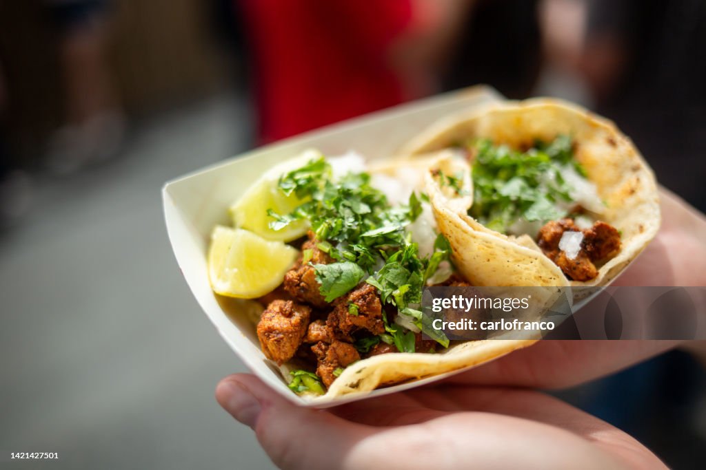 Tacos at a Taco Stand