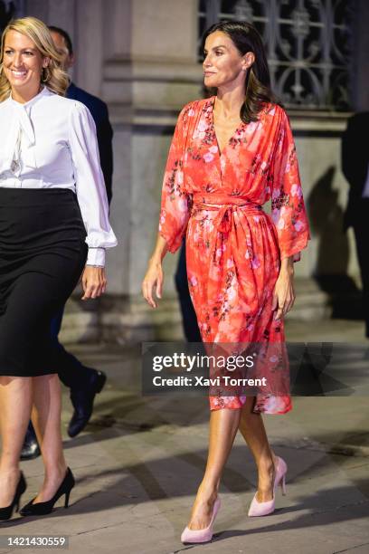 Queen Letizia of Spain attends the "Tour Del Cancer" conference at CaixaForum on September 06, 2022 in Lleida, Spain.