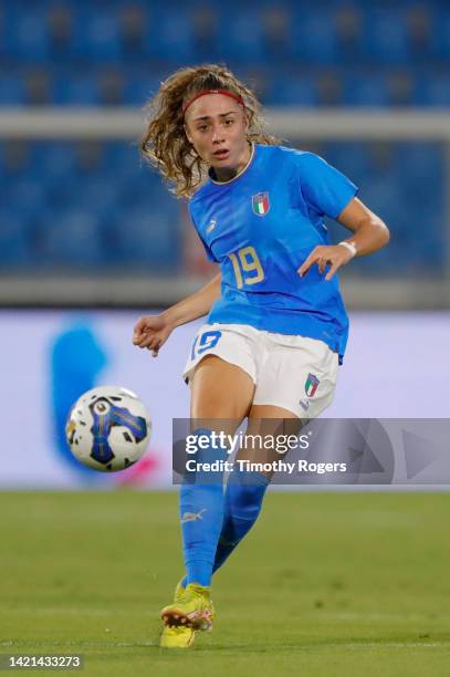 Benedetta Glionna of Italy during the FIFA Women's World Cup 2023 Qualifier group G match between Italy and Romania at Paolo Mazza Stadium on...