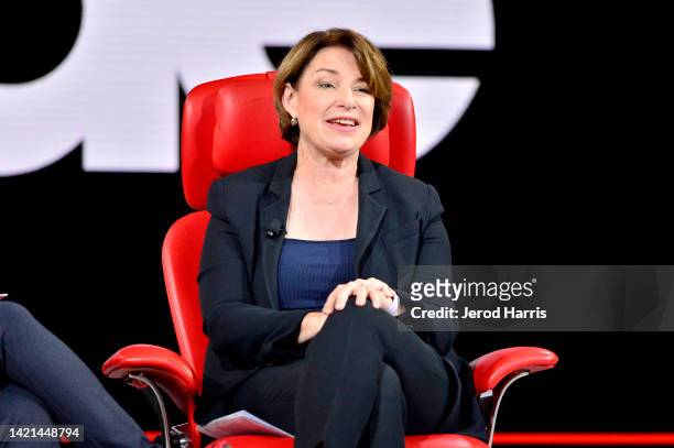 Senator Amy Klobuchar speaks onstage during Vox Media's 2022 Code Conference - Day 1 on September 06, 2022 in Beverly Hills, California.
