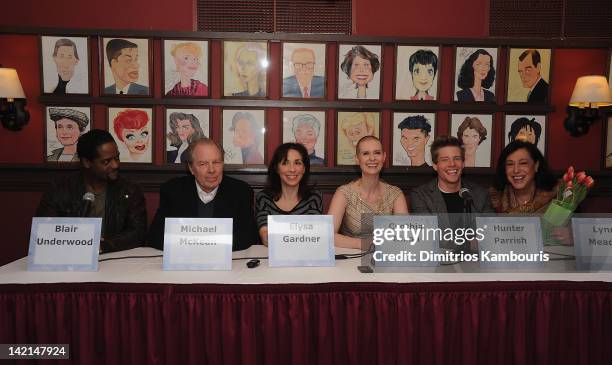 Blair Underwood, Michael McKean, Elysa Gardner, Cynthia Nixon, Hunter Parrish and Lynne Meadow attend the 2012 Drama Desk panel discussion and...