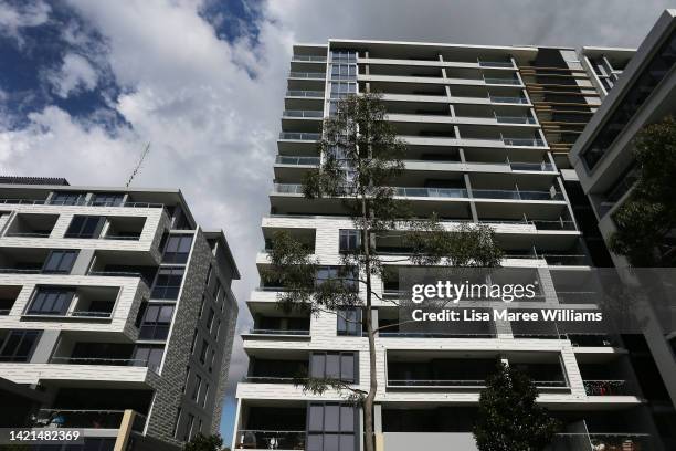General view of apartments in the suburb of Zetland on September 07, 2022 in Sydney, Australia. A rise in cost of living and increased mortgage rates...
