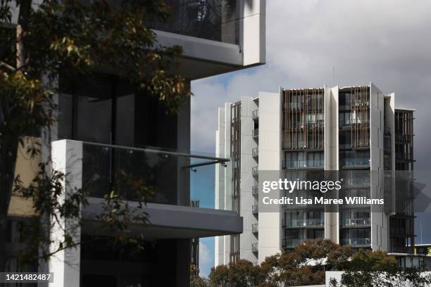 General view of apartments in the suburb of Zetland on September 07, 2022 in Sydney, Australia. A rise in cost of living and increased mortgage rates...