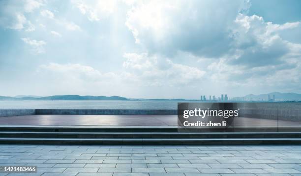 observation platform by the sea - observation point foto e immagini stock