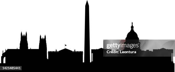 washington dc (all buildings are complete and moveable) - washington dc skyline vector stock illustrations