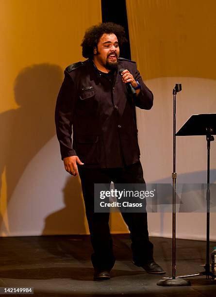 Polo Rojas of The Voice Mexico in concert at the Wilberto Canton theater on 29 March, 2012 in Mexico City, Mexico.