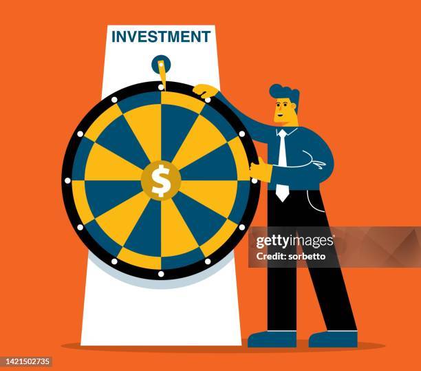 lucky wheel - businessman - prize wheel stock illustrations