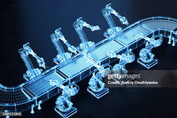 production line - artificial intelligence manufacturing stock-fotos und bilder