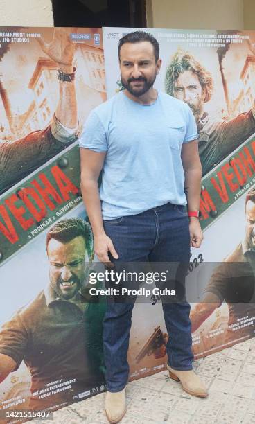 Saif Ali Khan attends the 'Vikram Vedha' film Photocall on September 07, 2022 in Mumbai, India