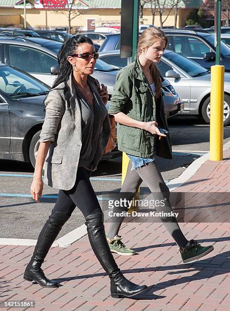 Danielle Staub and daughter Christine Staub visit Hollywood Tans at Edgewater Commons on March 30, 2012 in Edgewater, New Jersey.