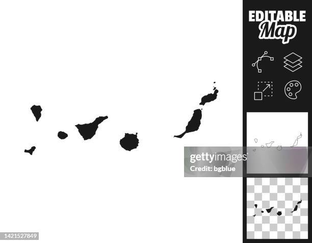canary islands maps for design. easily editable - gran canaria stock illustrations