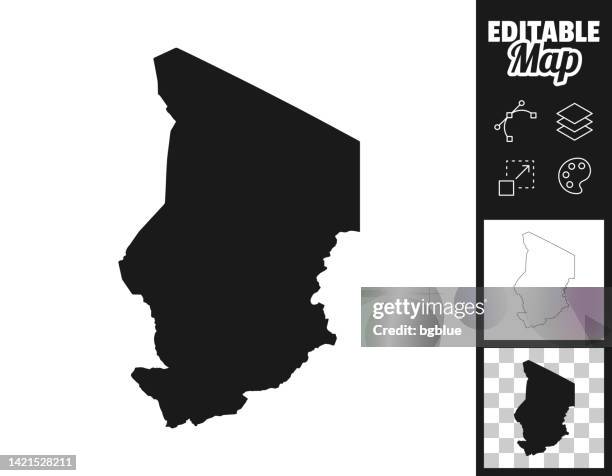 chad maps for design. easily editable - chad central africa stock illustrations