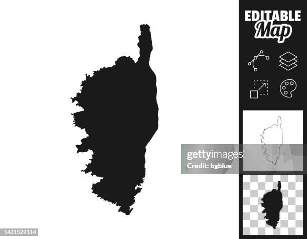corsica maps for design. easily editable - corsica stock illustrations
