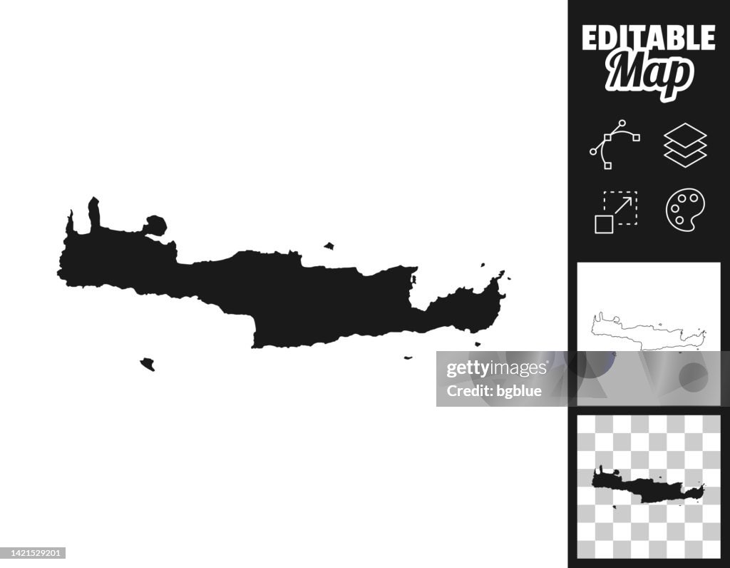 Crete Map Large Crete Maps For Design Easily Editable High-Res Vector Graphic - Getty ...