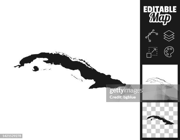 ilustraciones, imágenes clip art, dibujos animados e iconos de stock de mapas de cuba para el diseño. fácilmente editable - cuba