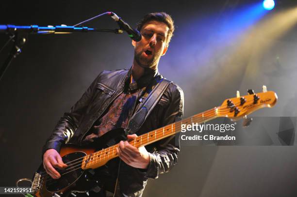 Lee Burgess of The Rifles performs on stage at Shepherds Bush Empire on March 30, 2012 in London, United Kingdom.