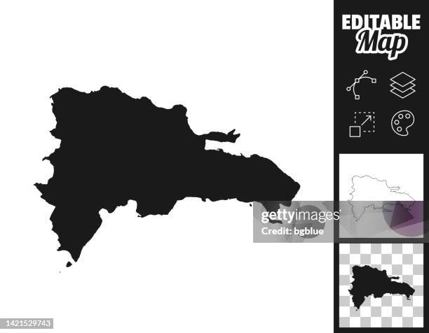 ドミニカ共和国は、デザインのためのマップ。簡単に編集可能 - ドミニカ共和国点のイラスト素材／クリップアート素材／マンガ素材／アイコン素材