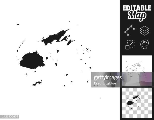 fiji maps for design. easily editable - fiji map stock illustrations