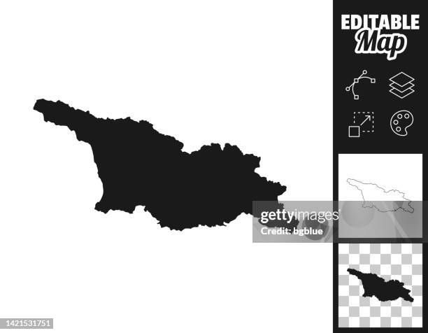 ジョージア州の地図はデザイン用です。簡単に編集可能 - georgia点のイラスト素材／クリップアート素材／マンガ素材／アイコン素材