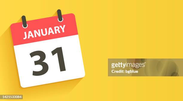 january 31 - daily calendar icon in flat design style - january vector stock illustrations
