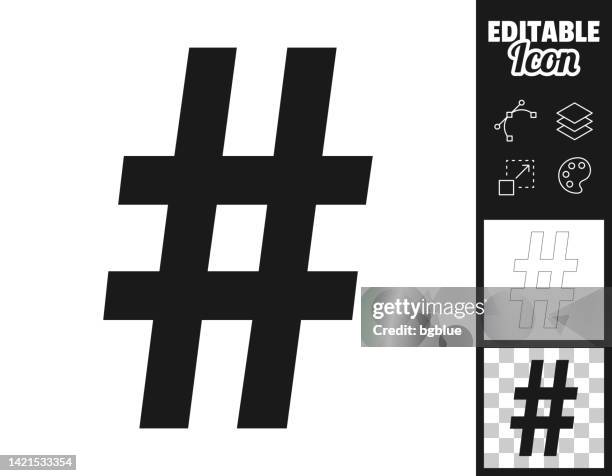 illustrazioni stock, clip art, cartoni animati e icone di tendenza di hashtag. icona per il design. facilmente modificabile - hashtag