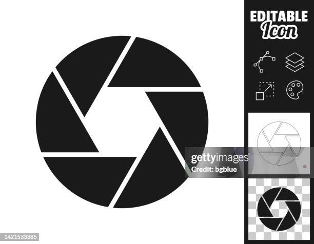 bildbanksillustrationer, clip art samt tecknat material och ikoner med camera shutter. icon for design. easily editable - camera