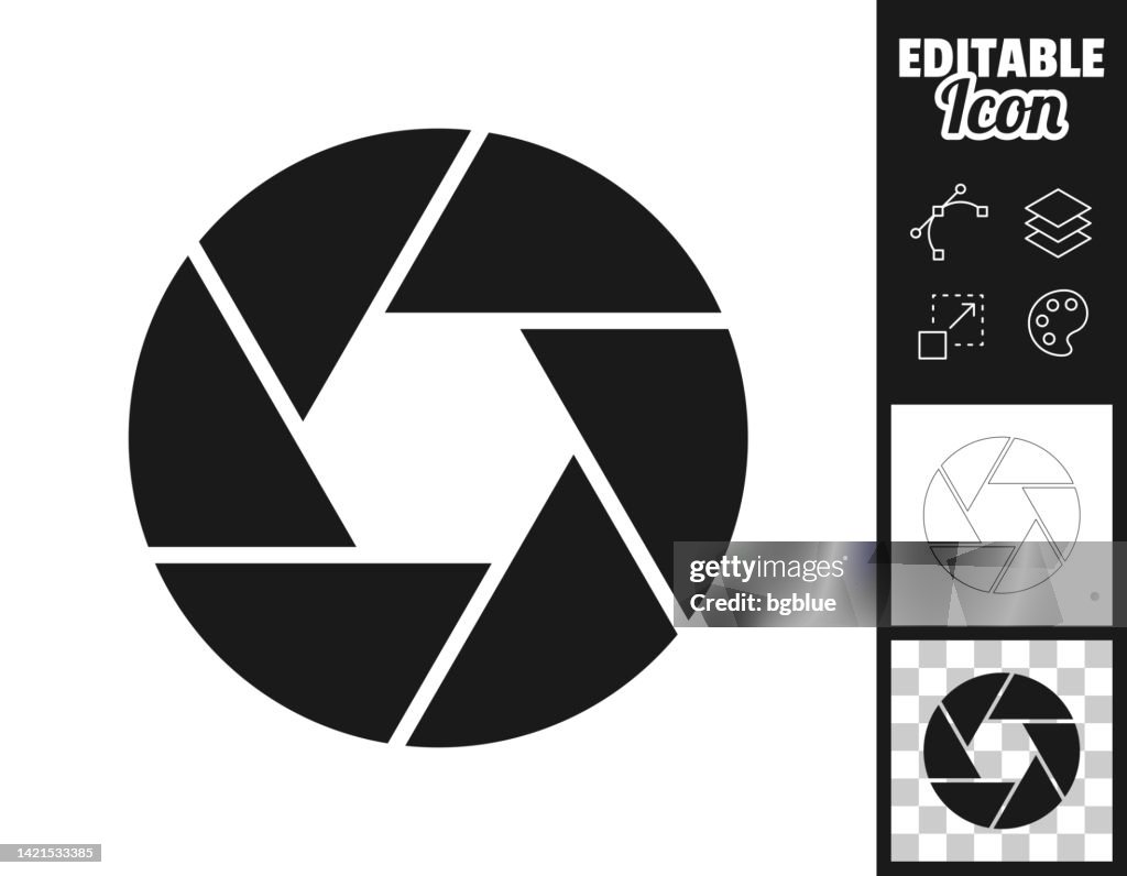 Camera shutter. Icon for design. Easily editable