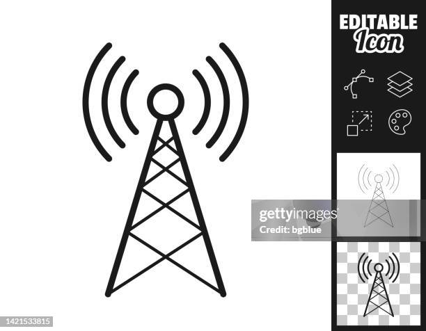 antenne. icon für design. leicht editierbar - repeater tower stock-grafiken, -clipart, -cartoons und -symbole