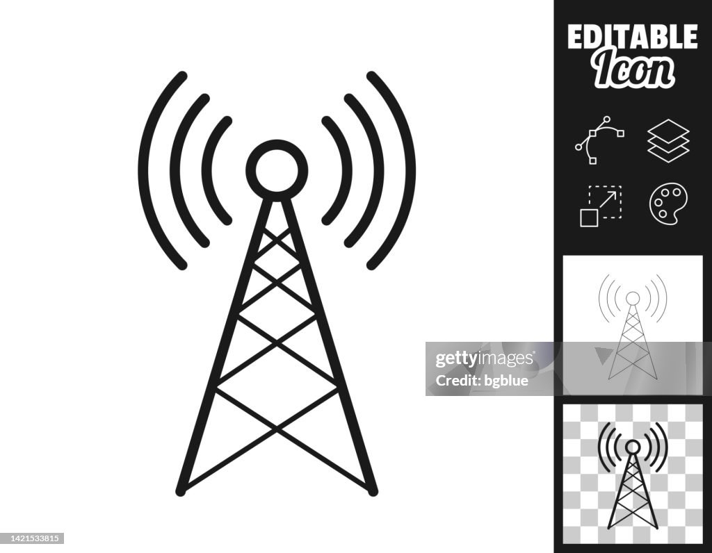Antenna. Icon for design. Easily editable