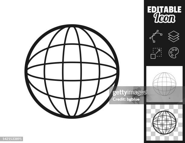 globe. icon for design. easily editable - 3d sphere text stock illustrations